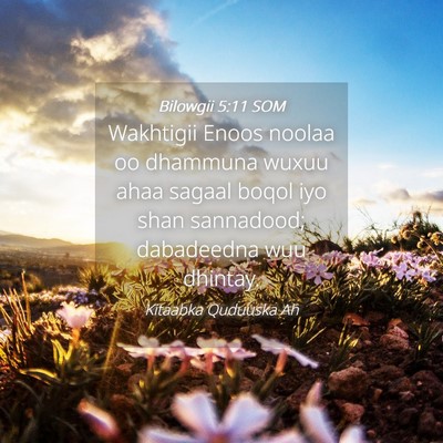 Picture 04 - Bilowgii 5:11 SOM - Wakhtigii Enoos noolaa oo dhammuna wuxuu ahaa - Bible Verse Picture
