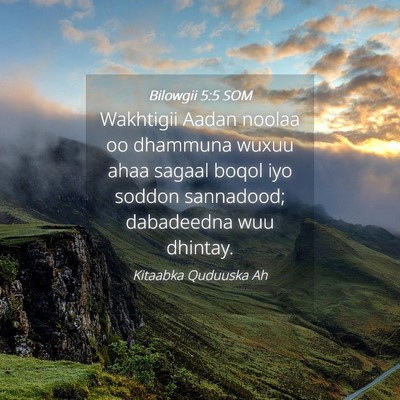Picture 04 - Bilowgii 5:5 SOM - Wakhtigii Aadan noolaa oo dhammuna wuxuu ahaa - Bible Verse Picture