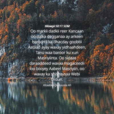 Picture 04 - Bilowgii 50:11 SOM - Oo markii dadkii reer Kancaan oo dalka degganaa - Bible Verse Picture
