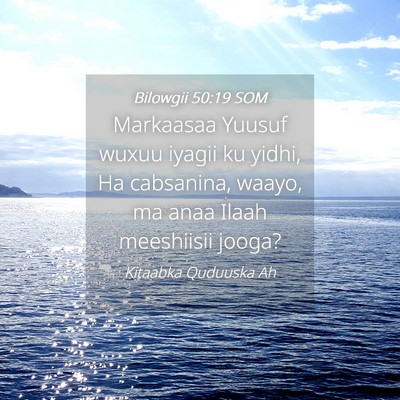 Picture 04 - Bilowgii 50:19 SOM - Markaasaa Yuusuf wuxuu iyagii ku yidhi, Ha - Bible Verse Picture