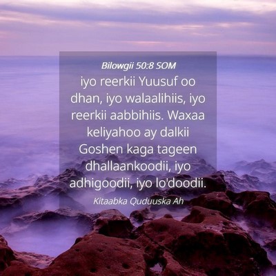 Picture 04 - Bilowgii 50:8 SOM - iyo reerkii Yuusuf oo dhan, iyo walaalihiis, iyo - Bible Verse Picture