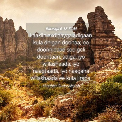 Picture 04 - Bilowgii 6:18 SOM - Laakiin axdigayga adigaan kula dhigan doonaa; oo - Bible Verse Picture