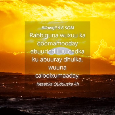 Picture 04 - Bilowgii 6:6 SOM - Rabbiguna wuxuu ka qoomamooday abuuriddii uu - Bible Verse Picture