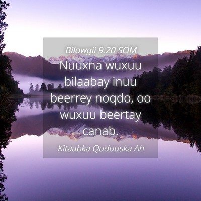 Picture 04 - Bilowgii 9:20 SOM - Nuuxna wuxuu bilaabay inuu beerrey noqdo, oo - Bible Verse Picture