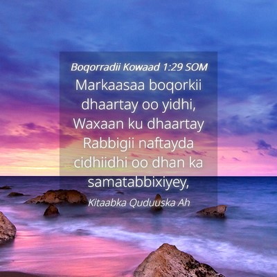 Picture 04 - Boqorradii Kowaad 1:29 SOM - Markaasaa boqorkii dhaartay oo yidhi, Waxaan ku - Bible Verse Picture