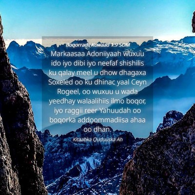 Picture 04 - Boqorradii Kowaad 1:9 SOM - Markaasaa Adoniiyaah wuxuu ido iyo dibi iyo - Bible Verse Picture