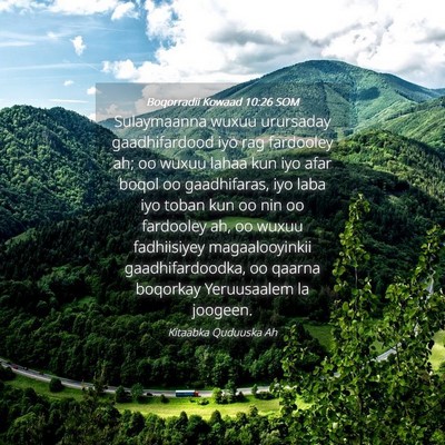 Picture 04 - Boqorradii Kowaad 10:26 SOM - Sulaymaanna wuxuu urursaday gaadhifardood iyo rag - Bible Verse Picture