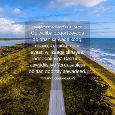 Picture 04 - Boqorradii Kowaad 11:13 SOM - Oo weliba boqortooyada oo dhan ka wada xoogi - Bible Verse Picture