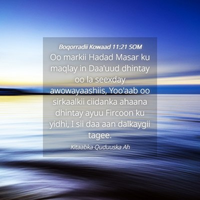 Picture 04 - Boqorradii Kowaad 11:21 SOM - Oo markii Hadad Masar ku maqlay in Daa'uud - Bible Verse Picture