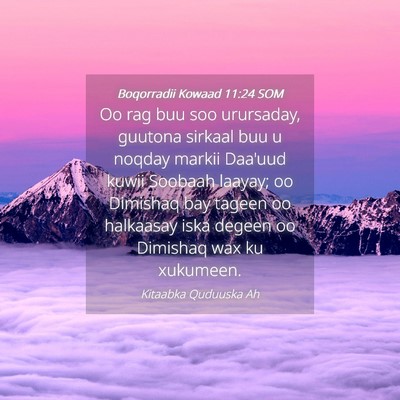Picture 04 - Boqorradii Kowaad 11:24 SOM - Oo rag buu soo urursaday, guutona sirkaal buu u - Bible Verse Picture