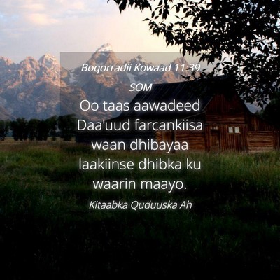 Picture 04 - Boqorradii Kowaad 11:39 SOM - Oo taas aawadeed Daa'uud farcankiisa waan - Bible Verse Picture