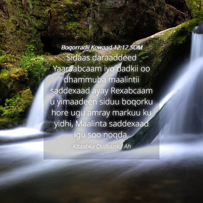Picture 04 - Boqorradii Kowaad 12:12 SOM - Sidaas daraaddeed Yaaraabcaam iyo dadkii oo - Bible Verse Picture