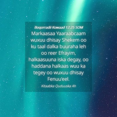Picture 04 - Boqorradii Kowaad 12:25 SOM - Markaasaa Yaaraabcaam wuxuu dhisay Shekem oo ku - Bible Verse Picture