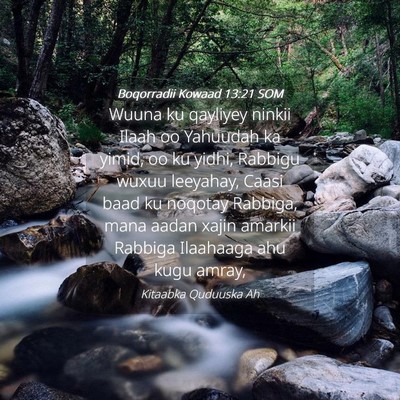 Picture 04 - Boqorradii Kowaad 13:21 SOM - Wuuna ku qayliyey ninkii Ilaah oo Yahuudah ka - Bible Verse Picture