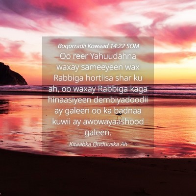 Picture 04 - Boqorradii Kowaad 14:22 SOM - Oo reer Yahuudahna waxay sameeyeen wax Rabbiga - Bible Verse Picture