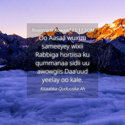 Picture 04 - Boqorradii Kowaad 15:11 SOM - Oo Aasaa wuxuu sameeyey wixii Rabbiga hortiisa ku - Bible Verse Picture
