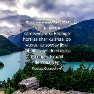 Picture 04 - Boqorradii Kowaad 15:26 SOM - Oo isna wuxuu sameeyey wixii Rabbiga hortiisa - Bible Verse Picture