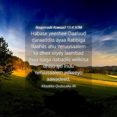 Picture 04 - Boqorradii Kowaad 15:4 SOM - Habase yeeshee Daa'uud daraaddiis ayaa Rabbiga - Bible Verse Picture