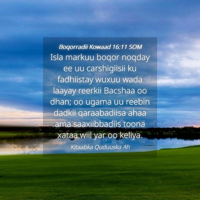 Picture 04 - Boqorradii Kowaad 16:11 SOM - Isla markuu boqor noqday ee uu carshigiisii ku - Bible Verse Picture