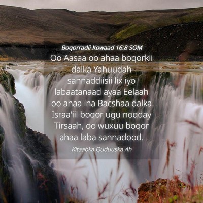Picture 04 - Boqorradii Kowaad 16:8 SOM - Oo Aasaa oo ahaa boqorkii dalka Yahuudah - Bible Verse Picture