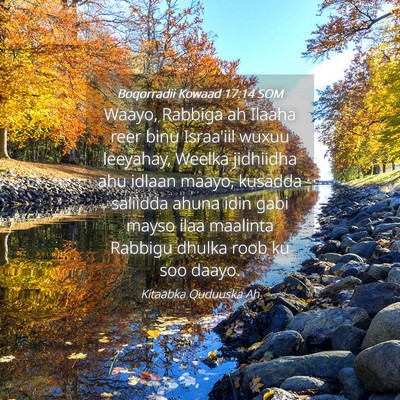 Picture 04 - Boqorradii Kowaad 17:14 SOM - Waayo, Rabbiga ah Ilaaha reer binu Israa'iil - Bible Verse Picture