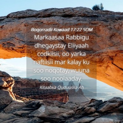 Picture 04 - Boqorradii Kowaad 17:22 SOM - Markaasaa Rabbigu dhegaystay Eliiyaah codkiisii, - Bible Verse Picture