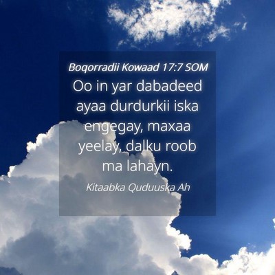 Picture 04 - Boqorradii Kowaad 17:7 SOM - Oo in yar dabadeed ayaa durdurkii iska engegay, - Bible Verse Picture