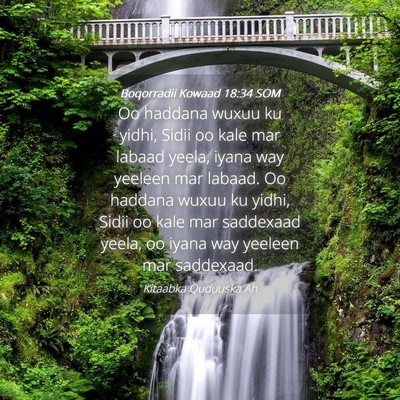 Picture 04 - Boqorradii Kowaad 18:34 SOM - Oo haddana wuxuu ku yidhi, Sidii oo kale mar - Bible Verse Picture