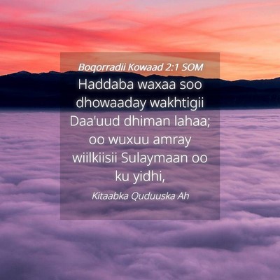 Picture 04 - Boqorradii Kowaad 2:1 SOM - Haddaba waxaa soo dhowaaday wakhtigii Daa'uud - Bible Verse Picture