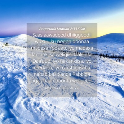 Picture 04 - Boqorradii Kowaad 2:33 SOM - Saas aawadeed dhiiggoodii wuxuu ku noqon doonaa - Bible Verse Picture