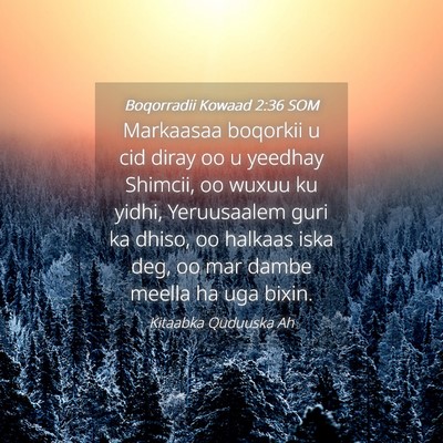Picture 04 - Boqorradii Kowaad 2:36 SOM - Markaasaa boqorkii u cid diray oo u yeedhay - Bible Verse Picture