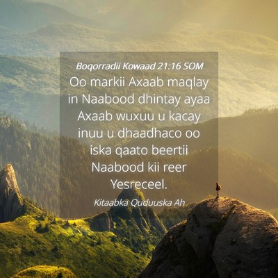 Picture 04 - Boqorradii Kowaad 21:16 SOM - Oo markii Axaab maqlay in Naabood dhintay ayaa - Bible Verse Picture