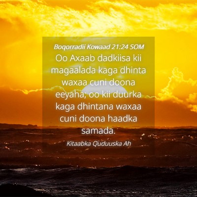 Picture 04 - Boqorradii Kowaad 21:24 SOM - Oo Axaab dadkiisa kii magaalada kaga dhinta waxaa - Bible Verse Picture
