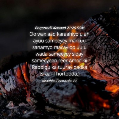Picture 04 - Boqorradii Kowaad 21:26 SOM - Oo wax aad karaahiyo u ah ayuu sameeyey markuu - Bible Verse Picture
