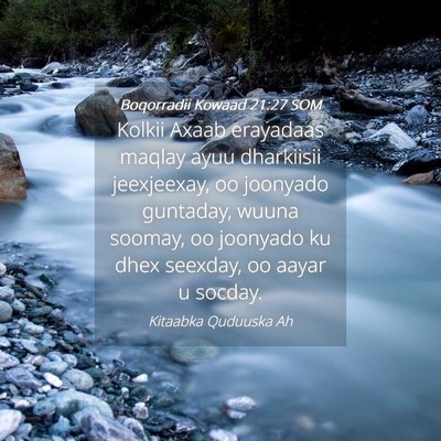 Picture 04 - Boqorradii Kowaad 21:27 SOM - Kolkii Axaab erayadaas maqlay ayuu dharkiisii - Bible Verse Picture
