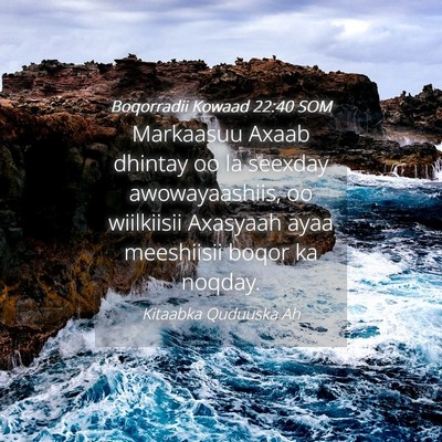 Picture 04 - Boqorradii Kowaad 22:40 SOM - Markaasuu Axaab dhintay oo la seexday - Bible Verse Picture