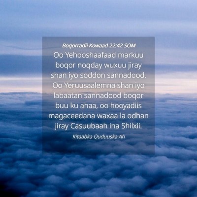 Picture 04 - Boqorradii Kowaad 22:42 SOM - Oo Yehooshaafaad markuu boqor noqday wuxuu jiray - Bible Verse Picture