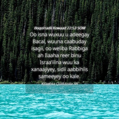 Picture 04 - Boqorradii Kowaad 22:53 SOM - Oo isna wuxuu u adeegay Bacal, wuuna caabuday - Bible Verse Picture
