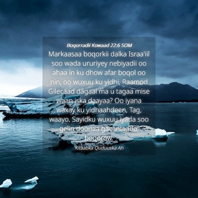 Picture 04 - Boqorradii Kowaad 22:6 SOM - Markaasaa boqorkii dalka Israa'iil soo wada - Bible Verse Picture