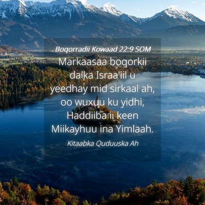 Picture 04 - Boqorradii Kowaad 22:9 SOM - Markaasaa boqorkii dalka Israa'iil u yeedhay mid - Bible Verse Picture