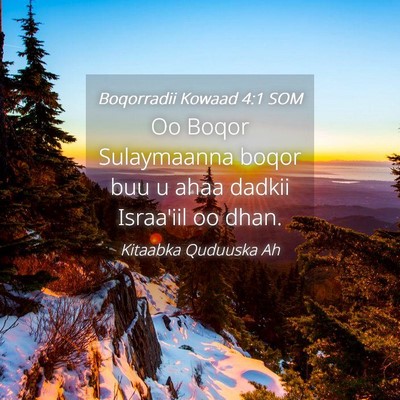 Picture 04 - Boqorradii Kowaad 4:1 SOM - Oo Boqor Sulaymaanna boqor buu u ahaa dadkii - Bible Verse Picture