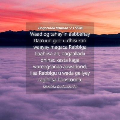 Picture 04 - Boqorradii Kowaad 5:3 SOM - Waad og tahay in aabbahay Daa'uud guri u dhisi - Bible Verse Picture