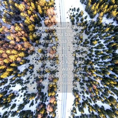 Picture 04 - Boqorradii Kowaad 6:24 SOM - Oo keruubka baalkiisu wuxuu ahaa shan dhudhun, - Bible Verse Picture