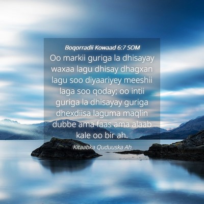 Picture 04 - Boqorradii Kowaad 6:7 SOM - Oo markii guriga la dhisayay waxaa lagu dhisay - Bible Verse Picture