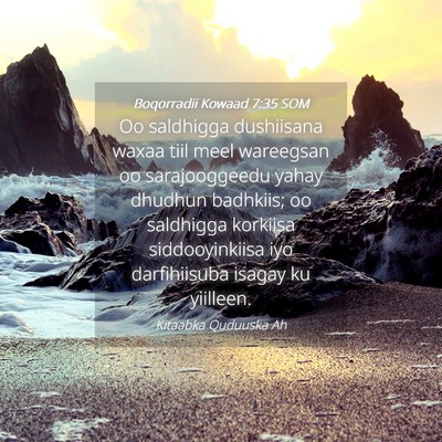 Picture 04 - Boqorradii Kowaad 7:35 SOM - Oo saldhigga dushiisana waxaa tiil meel wareegsan - Bible Verse Picture