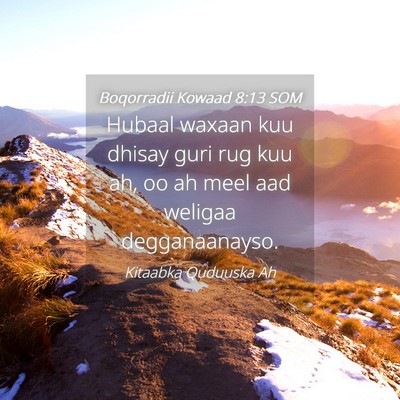 Picture 04 - Boqorradii Kowaad 8:13 SOM - Hubaal waxaan kuu dhisay guri rug kuu ah, oo ah - Bible Verse Picture