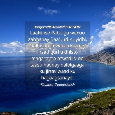 Picture 04 - Boqorradii Kowaad 8:18 SOM - Laakiinse Rabbigu wuxuu aabbahay Daa'uud ku - Bible Verse Picture