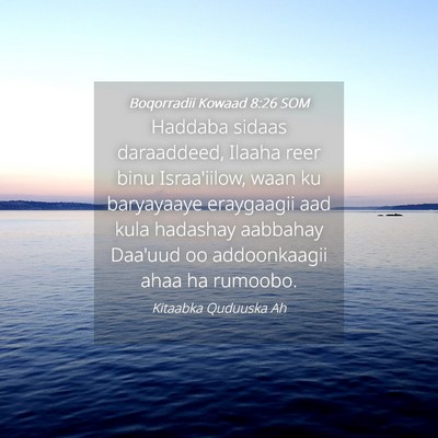 Picture 04 - Boqorradii Kowaad 8:26 SOM - Haddaba sidaas daraaddeed, Ilaaha reer binu - Bible Verse Picture