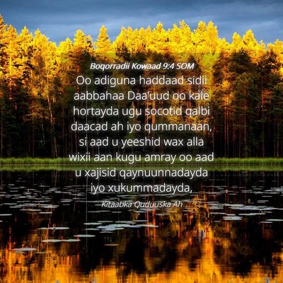 Picture 04 - Boqorradii Kowaad 9:4 SOM - Oo adiguna haddaad sidii aabbahaa Daa'uud oo kale - Bible Verse Picture