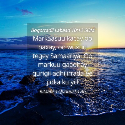Picture 04 - Boqorradii Labaad 10:12 SOM - Markaasuu kacay oo baxay, oo wuxuu tegey - Bible Verse Picture
